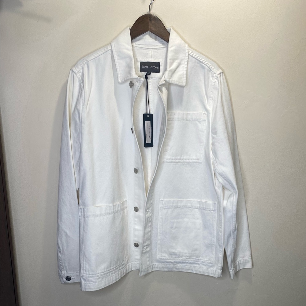 SLATE & STONE Men’s White Chore Shirt Jacket Size M